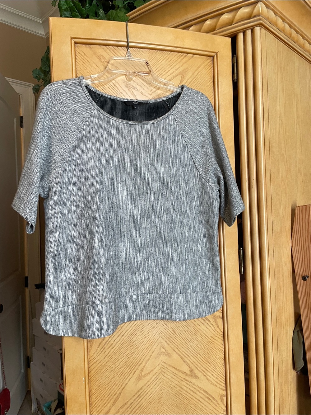 Tibi gray and white top size large